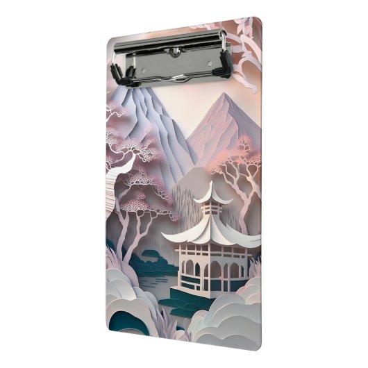Papieren Cutout Pavilion Landscape Mini Cliboard Mini Klembord (Angled2)