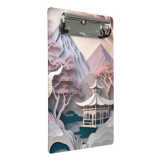 Papieren Cutout Pavilion Landscape Mini Cliboard Mini Klembord (Schuin)