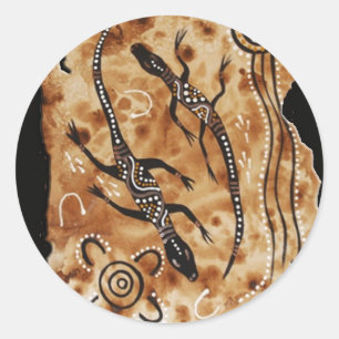 Papieren Goannas Ronde Sticker