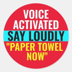 Papieren handdoek nu - Voice Activated Sticker