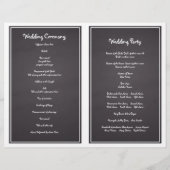 Papieren hart op het karton gevouwen trouwprogramm (Achterkant)