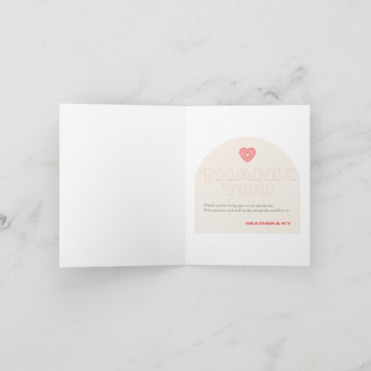 Papieren Hart van Schoonheid Bedankkaart (Binnen)