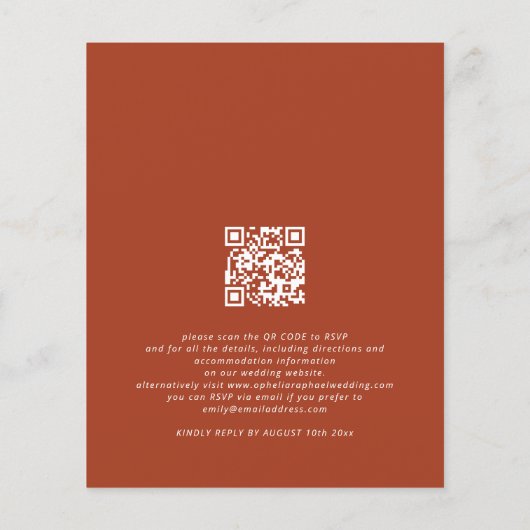 PAPIEREN Herfst Florals Terracotta Boho Bruiloft Flyer (Achterkant)