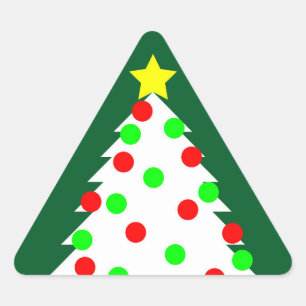 Papieren kartonnen kerstboom driehoek sticker