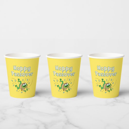 Papieren koppen "Passover Frog" 8 oz. Papieren Bekers (Multi)