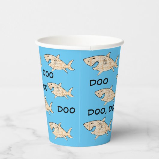 Papieren koppen "Passover Matzah Sharks" 8 oz. Papieren Bekers (Rechts)