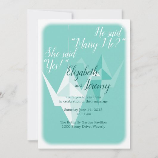 Papieren Kraan Uitnodiging (Voorkant)