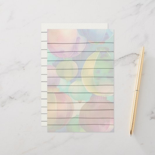 Papieren lantaarns briefpapier (Voorkant / Achterkant in situ)