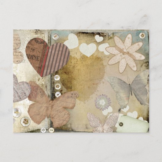 Papieren liefdesbriefkaart briefkaart (Voorkant)