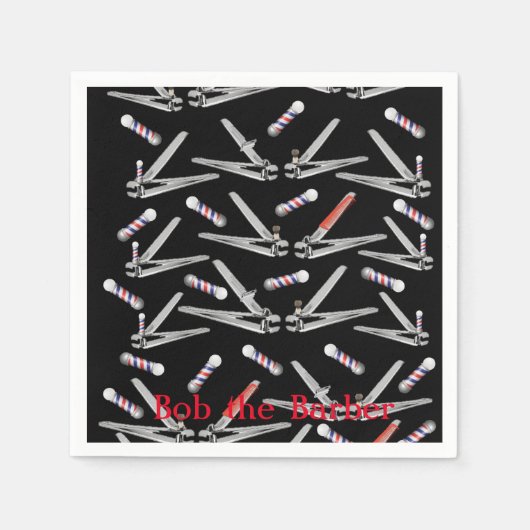 Papieren luiers, Barber Pole Clippers Servet (Voorkant)