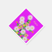 Papieren luiers, Floral Butterfly Paars Servet (Hoek)