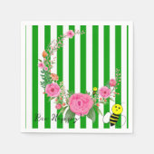 Papieren luiers, groene en witte streep fijn servet (Voorkant)