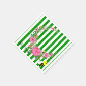 Papieren luiers, groene en witte streep fijn servet (Hoek)