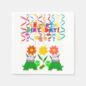 Papieren luiers, Happy Birthday Confetti Turtles Servet (Voorkant)