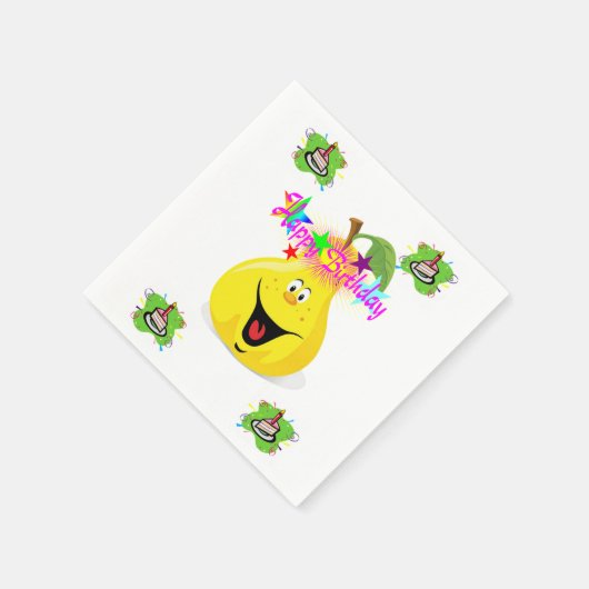 Papieren luiers, Happy Birthday Pear Cakes Servet (Hoek)
