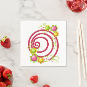 Papieren luiers, rode zilveren flora servet