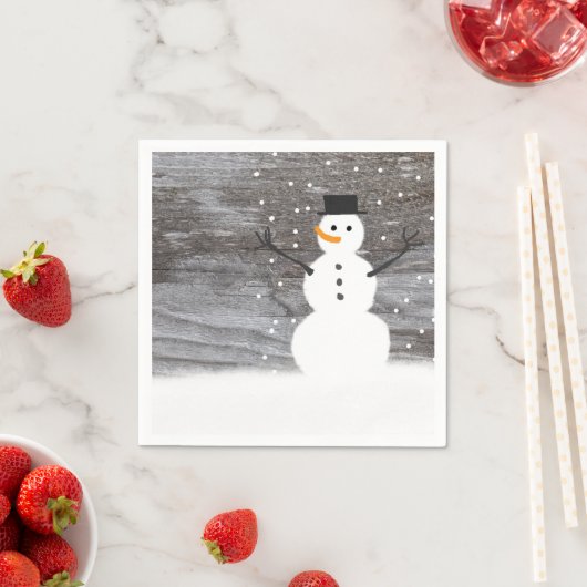 papieren luiers wit schattig Rustische sneeuwkerst Servetten (Insitu)