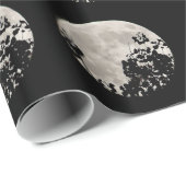 Papieren maan achter zwarte bladeren cadeaupapier (Rol Hoek)