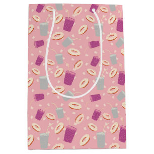 Papieren Mokken en donuts roze Medium Cadeauzakje