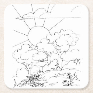 Papieren Onderzetter - Dagen over de heuvel