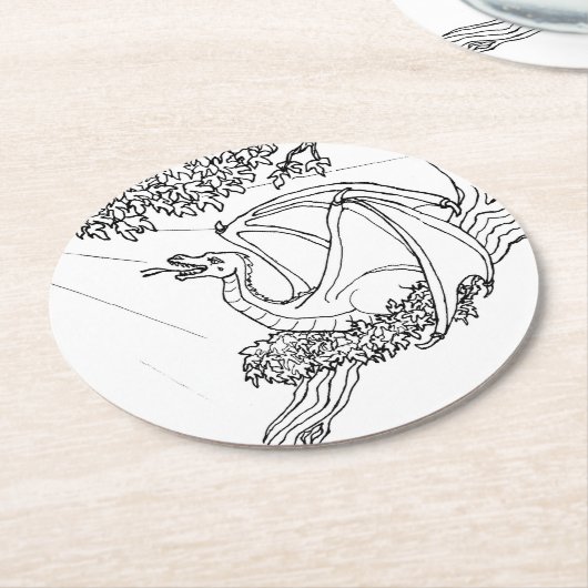 Papieren Onderzetter - Drakennest (Gebogen)