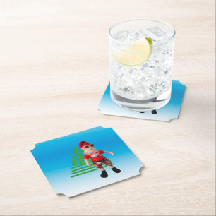 Papieren Onderzetter - Feestvrije kerstman