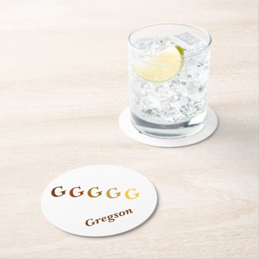 Papieren Onderzetter - Initialen en naam in browse (Insitu)