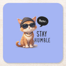 Papieren Onderzetter van een hipster Stay Humble C