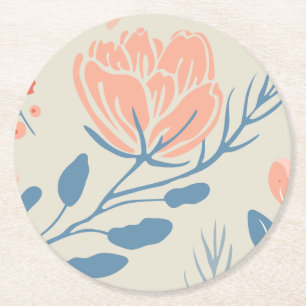 Papieren Onderzetters - Elegant roze en blauw ontw