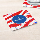 Papieren Onderzetters Set- Aangepaste Naam (Schuin)