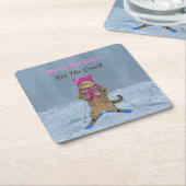 Papieren Onderzetters, versnipperen de Gnar Ski Ca Vierkante Kartonnen Onderzetter (Schuin)