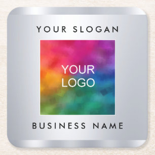 Papieren Onderzetters Voeg Logo Faux Silver Metall