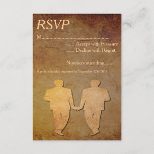 Papieren Overlay Gay Wedding RSVP Kaartje