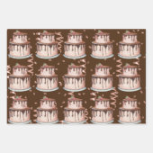 Papieren pakbladen met drie Roos gouden dag Inpakpapier Vel (Voorkant 2)