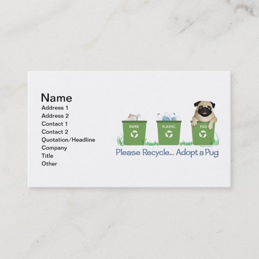 Papieren plastic zak visitekaartje (Voorkant)