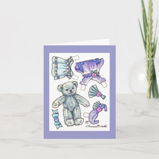 Papieren pop Teddy Blank Note Kaart (Voorkant)