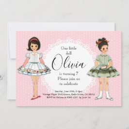  Papieren Poppetje Verjaardagsfeestuitnodiging 2 Kaart