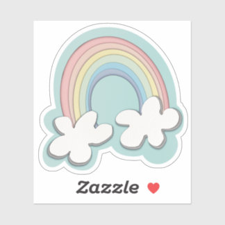 Papieren regenboog sticker