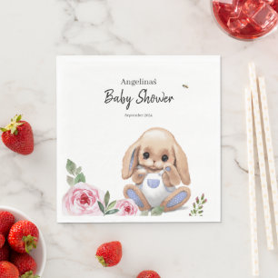Papieren servet baby shower met schattig design.