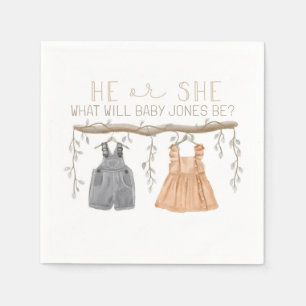 Papieren servet, Hij of Zij, Baby shower, Servet
