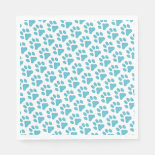 Papieren servet LT Blue Paw Prints