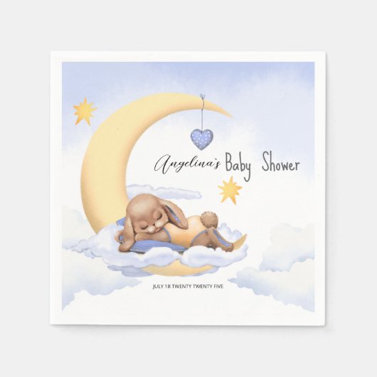 Papieren servet met een schattig konijntje. (Voorkant)