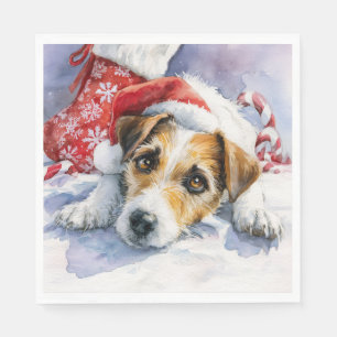 Papieren servet met Jack Russell