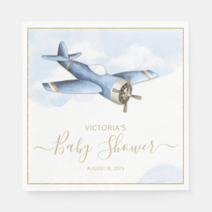Papieren servetjes voor een vintage vliegtuig baby servet