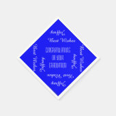 Papieren servetten, afstudeerfeest namen blauw wit servet (Hoek)