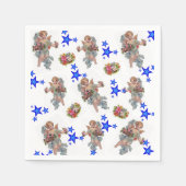 Papieren servetten, Angel Blue Stars Servet (Voorkant)