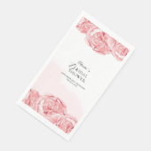 Papieren servetten Bruidsdouche Pioenrozen (Hoek)