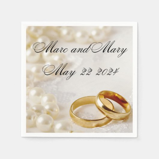 Papieren servetten bruiloft aanpasbaar (Voorkant)