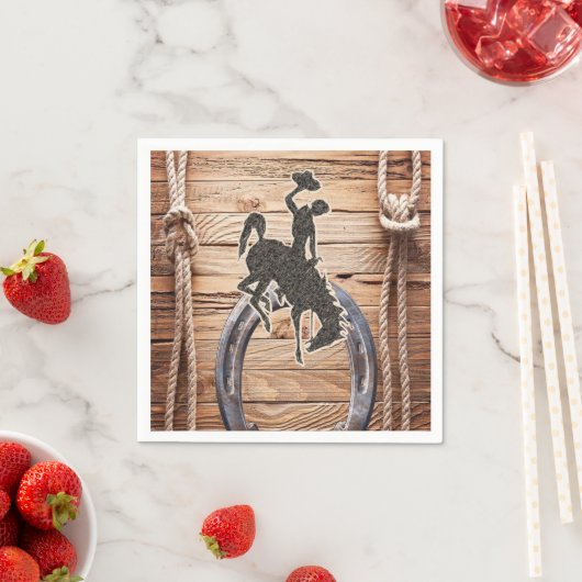 Papieren servetten, cowboy paard hout touw servet (Insitu)