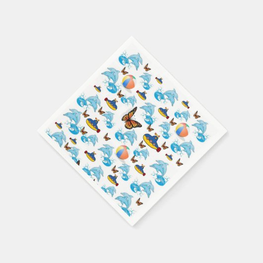 Papieren servetten, dolfijnen servet (Hoek)